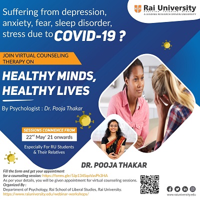 Virtual Counselling Therapy on 'Healthy Minds, Healthy Lives' on 22<sup>nd</sup>  may 2021