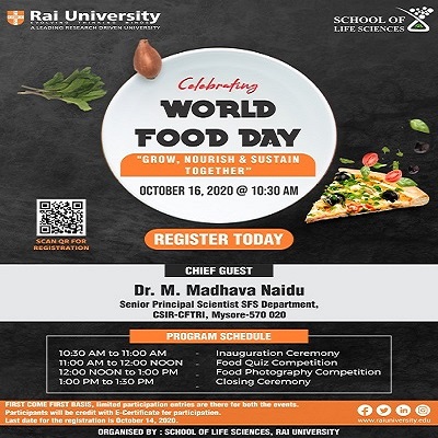 Celebration of World Food Day "Grow, Nourish & Sustain, Together" on 16 October 2020