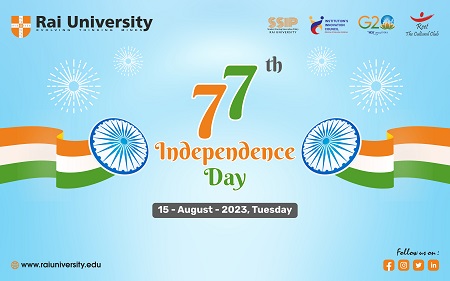 Independence Day celebration by Rai University on 15<sup>th</sup> Aug 2023