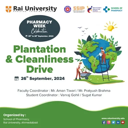 Pharmacy Week Celebration - Plantation & Cleanliness Drive on 26<sup>th</sup> September, 2024