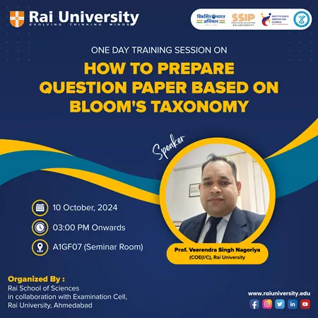 One Day Training Session on How to Prepare Question Paper Based on BLOOM'S TAXONOMY on 10<sup>th</sup>  October , 2024